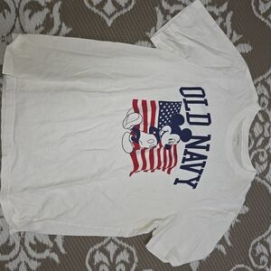 Old Navy White Tee with Blue Graphic